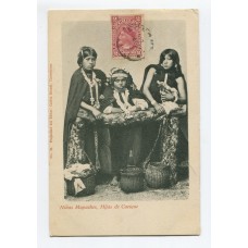 NIÑAS MAPUCHES CHILE ANTIGUA TARJETA POSTAL ABORIGENES